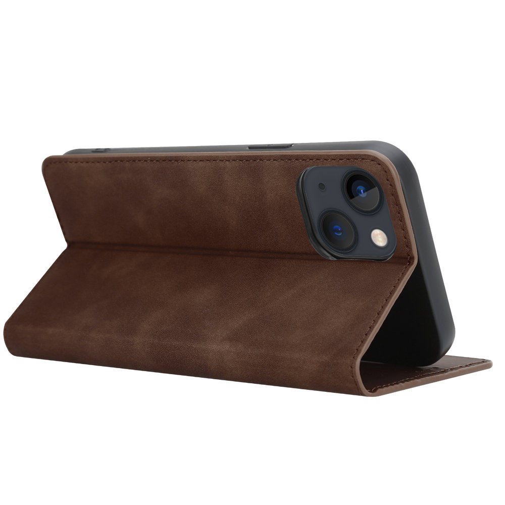 Coverzs Coverzs iPhone 14 Luxus Book Case (Dunkelbraun) Coverzs Coverzs iPhone 14 Luxus Book Case (Dunkelbraun)