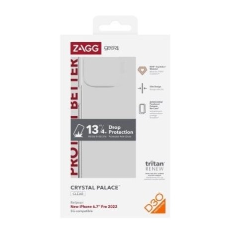 Zagg Zagg Gear4 Crystal Palace iPhone 14 Pro Max Hülle (Transparent)