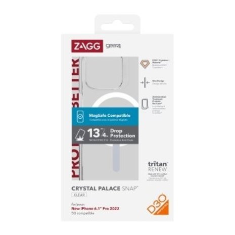 Zagg Zagg Gear4 Crystal Palace iPhone 14 Pro MagSafe Hülle (Transparent)