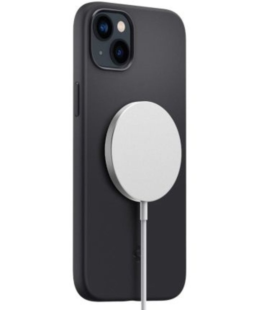 Spigen Spigen Spigen iPhone 14 Plus Silikon Fit MagSafe Hülle (Schwarz)