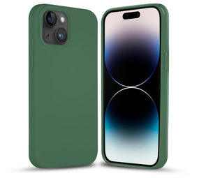 Coverzs Solide Silikonhülle iPhone 14 Plus (Piniengrün)