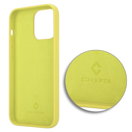 Coverzs Coverzs Luxus-Flüssigsilikonhülle iPhone 14 Pro Max (Gelb) Coverzs Coverzs Luxus-Flüssigsilikonhülle iPhone 14 Pro Max (Gelb)