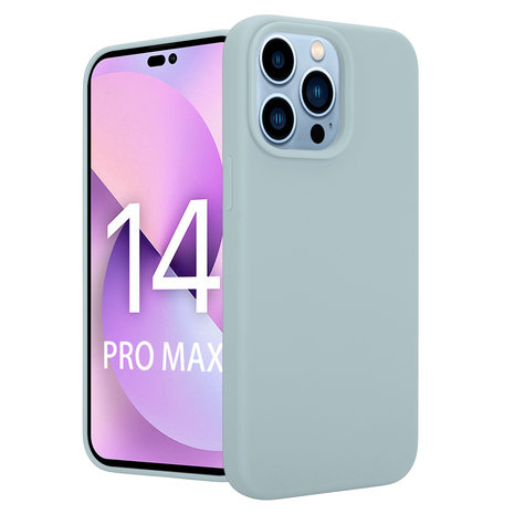 Coverzs Coverzs Luxus-Flüssigsilikonhülle iPhone 14 Pro Max (GrauBlau) Coverzs Coverzs Luxus-Flüssigsilikonhülle iPhone 14 Pro Max (GrauBlau)