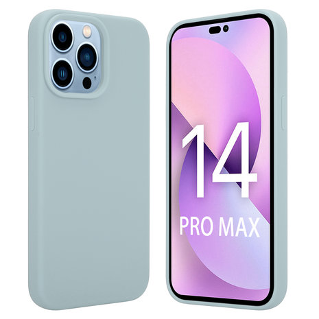 Coverzs Coverzs Luxus-Flüssigsilikonhülle iPhone 14 Pro Max (GrauBlau) Coverzs Coverzs Luxus-Flüssigsilikonhülle iPhone 14 Pro Max (GrauBlau)
