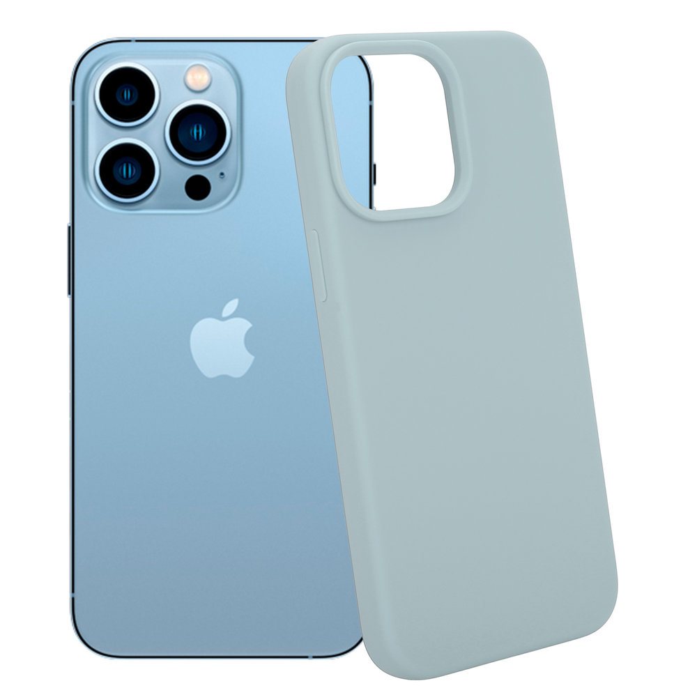 Coverzs Coverzs Luxus-Flüssigsilikonhülle iPhone 14 Pro Max (GrauBlau) Coverzs Coverzs Luxus-Flüssigsilikonhülle iPhone 14 Pro Max (GrauBlau)