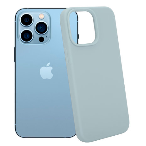 Coverzs Coverzs Luxus-Flüssigsilikonhülle iPhone 14 Pro Max (GrauBlau) Coverzs Coverzs Luxus-Flüssigsilikonhülle iPhone 14 Pro Max (GrauBlau)