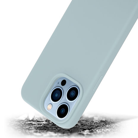 Coverzs Coverzs Luxus-Flüssigsilikonhülle iPhone 14 Pro Max (GrauBlau) Coverzs Coverzs Luxus-Flüssigsilikonhülle iPhone 14 Pro Max (GrauBlau)
