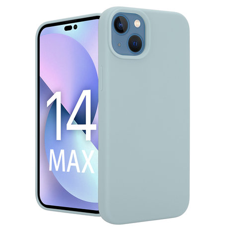 Coverzs Coverzs Luxus-Flüssigsilikonhülle iPhone 14 Plus (GrauBlau) Coverzs Coverzs Luxus-Flüssigsilikonhülle iPhone 14 Plus (GrauBlau)