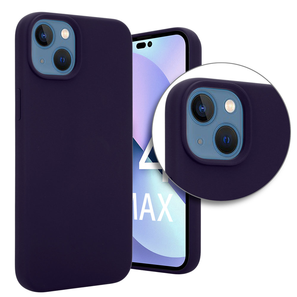 Coverzs Coverzs Luxus-Flüssigsilikonhülle iPhone 14 Plus (MarineBlau)