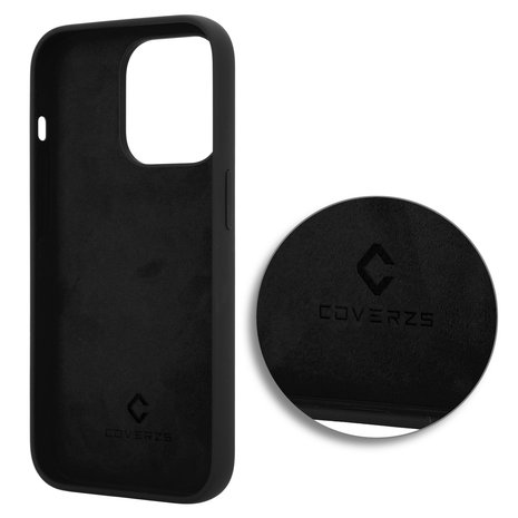 Coverzs Coverzs Luxus-Flüssigsilikonhülle iPhone 14 Pro (Schwarz) Coverzs Coverzs Luxus-Flüssigsilikonhülle iPhone 14 Pro (Schwarz)