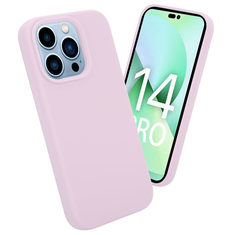 Coverzs Coverzs Luxus-Flüssigsilikonhülle iPhone 14 Pro (Rosa) Coverzs Coverzs Luxus-Flüssigsilikonhülle iPhone 14 Pro (Rosa)