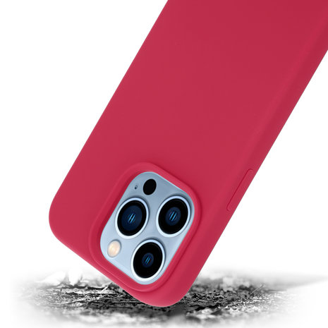 Coverzs Coverzs Luxus-Flüssigsilikonhülle iPhone 14 Pro (Rot) Coverzs Coverzs Luxus-Flüssigsilikonhülle iPhone 14 Pro (Rot)
