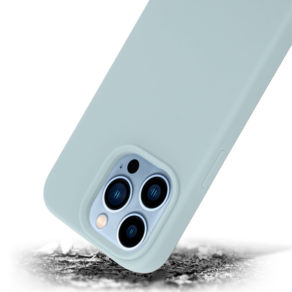 Coverzs Coverzs Luxus-Flüssigsilikonhülle iPhone 14 Pro (GrauBlau) Coverzs Coverzs Luxus-Flüssigsilikonhülle iPhone 14 Pro (GrauBlau)