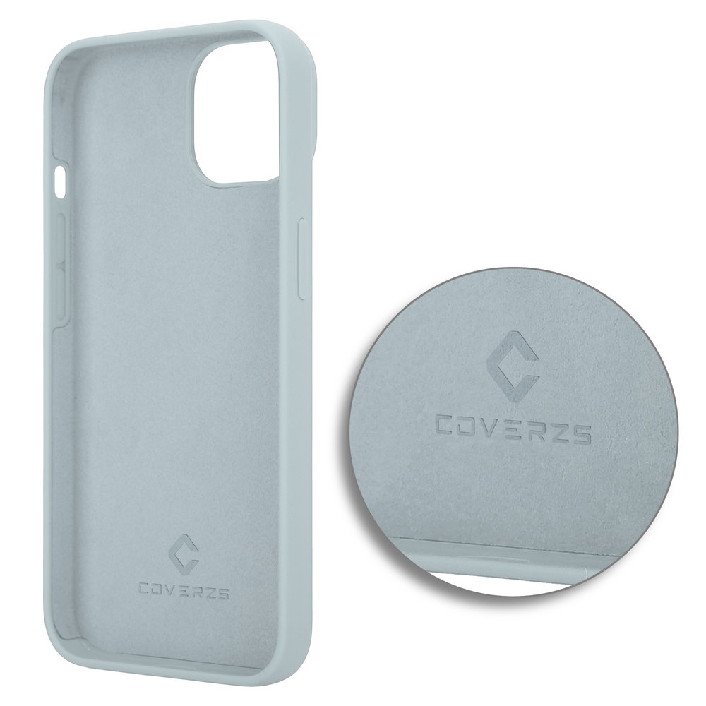 Coverzs Coverzs Luxus-Flüssigsilikonhülle iPhone 14 (GrauBlau) Coverzs Coverzs Luxus-Flüssigsilikonhülle iPhone 14 (GrauBlau)