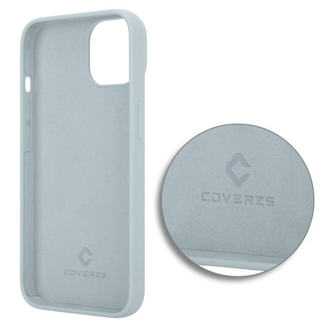 Coverzs Coverzs Luxus-Flüssigsilikonhülle iPhone 14 (GrauBlau) Coverzs Coverzs Luxus-Flüssigsilikonhülle iPhone 14 (GrauBlau)