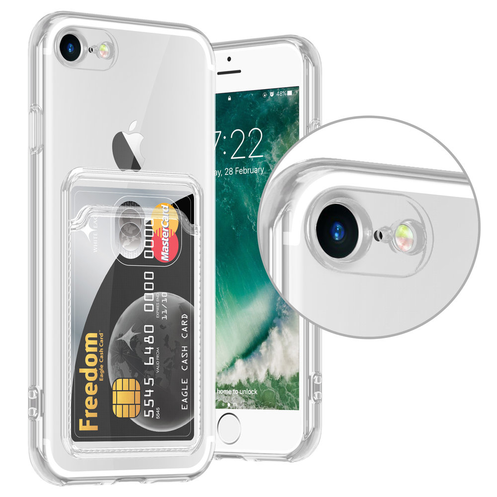 Ceezs Ceezs iPhone 7/8 Transparente Hülle mit Kartenhalter