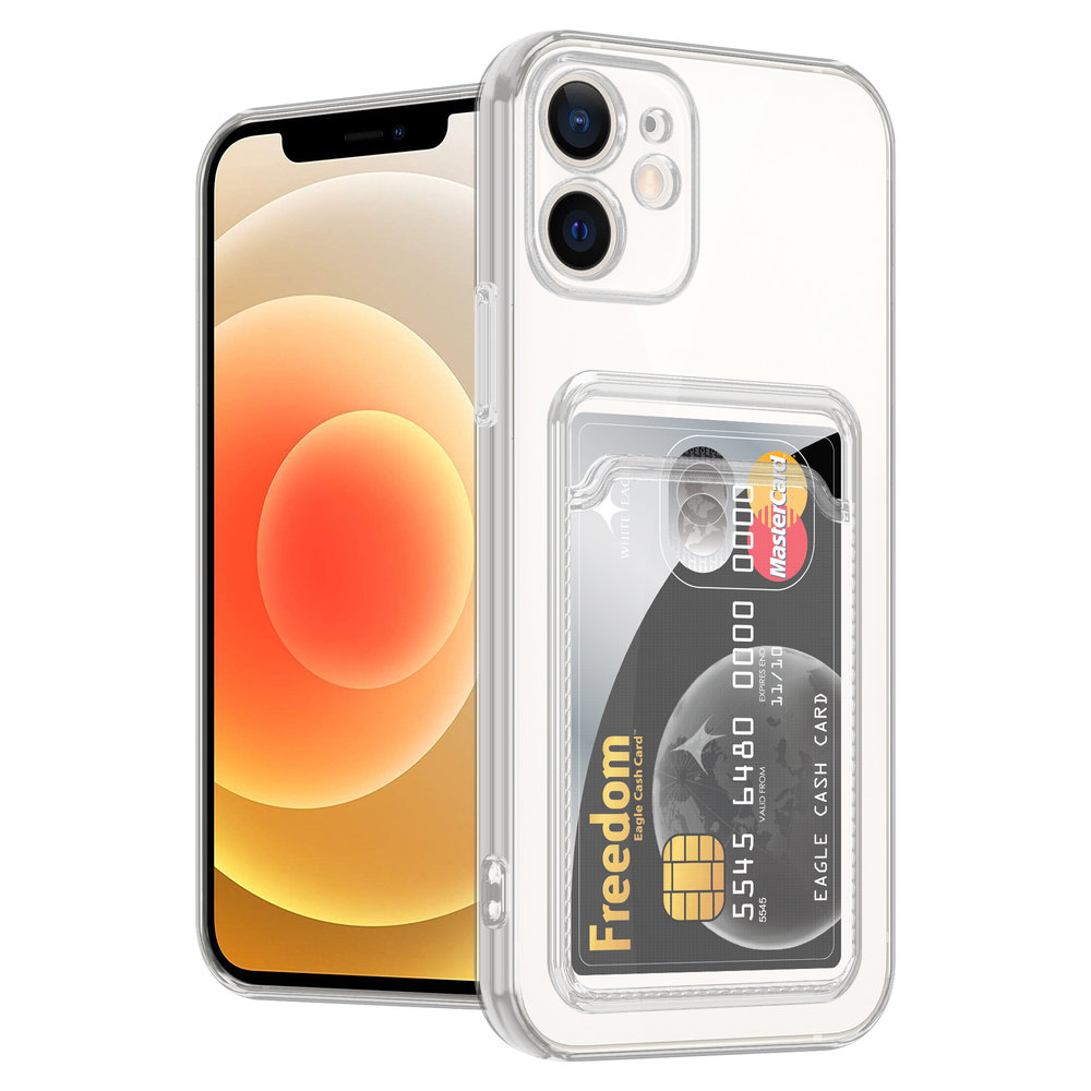 Ceezs Ceezs iPhone 12 Transparente Hülle mit Kartenhalter Ceezs Ceezs iPhone 12 Transparente Hülle mit Kartenhalter