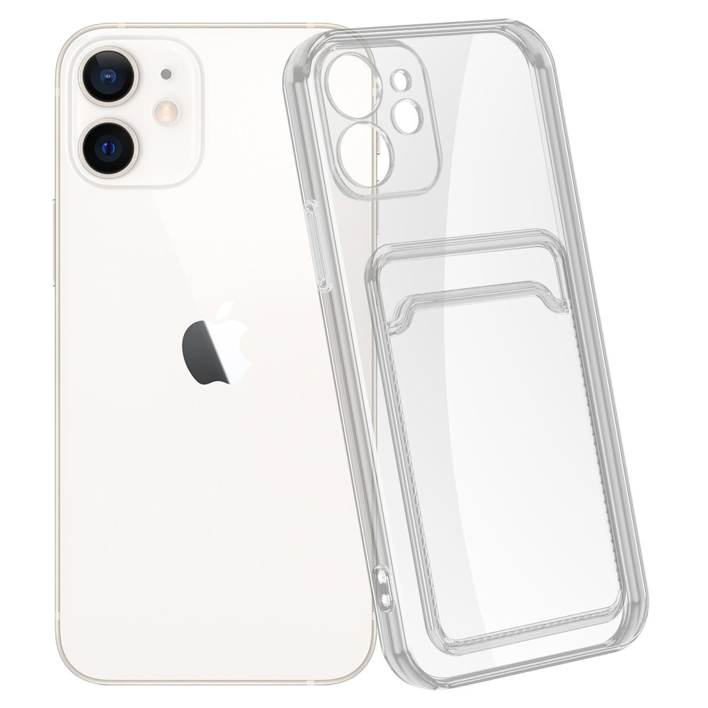Ceezs Ceezs iPhone 12 Transparente Hülle mit Kartenhalter Ceezs Ceezs iPhone 12 Transparente Hülle mit Kartenhalter