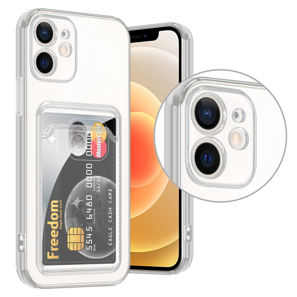 Ceezs Ceezs iPhone 12 Transparente Hülle mit Kartenhalter Ceezs Ceezs iPhone 12 Transparente Hülle mit Kartenhalter