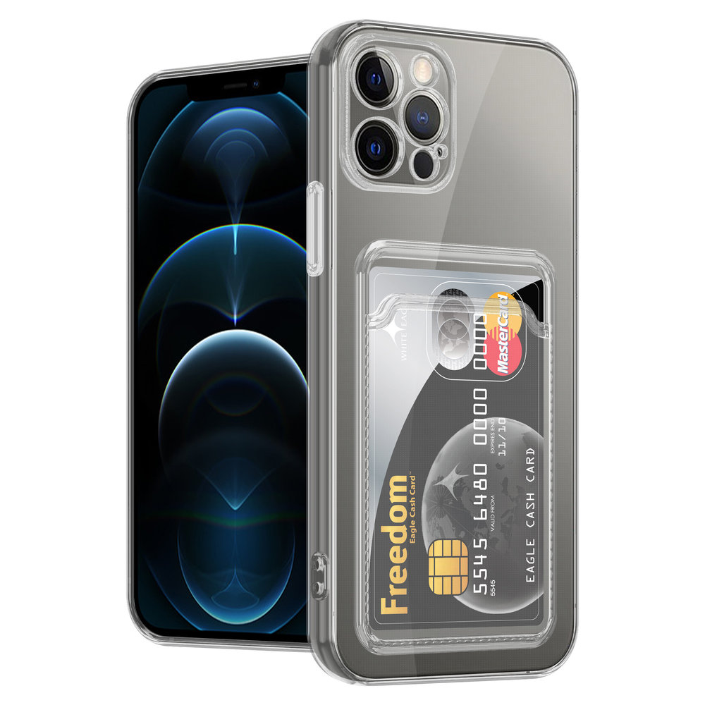 Ceezs Ceezs iPhone 12 Pro Transparente Hülle mit Kartenhalter Ceezs Ceezs iPhone 12 Pro Transparente Hülle mit Kartenhalter