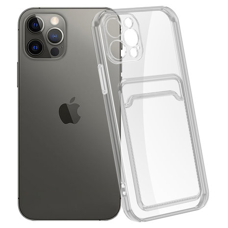 Ceezs Ceezs iPhone 12 Pro Transparente Hülle mit Kartenhalter Ceezs Ceezs iPhone 12 Pro Transparente Hülle mit Kartenhalter