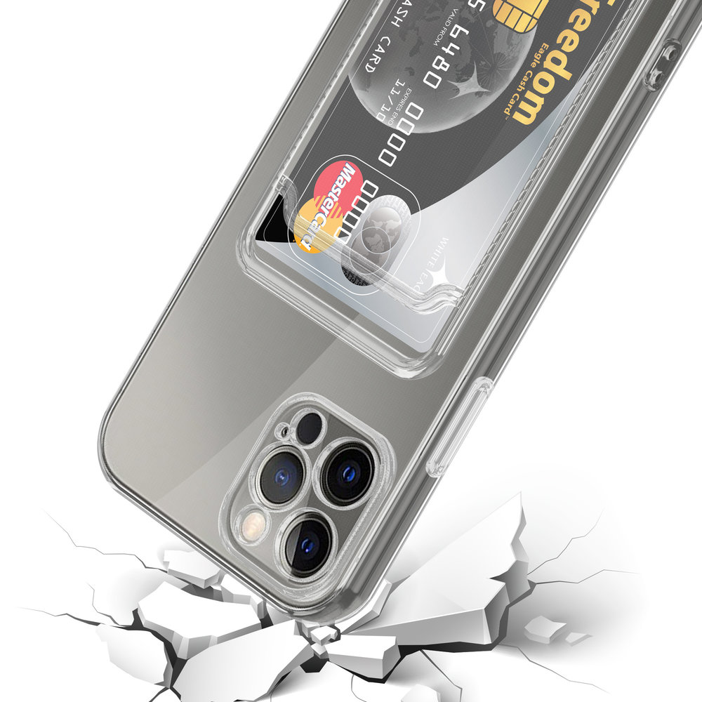 Ceezs Ceezs iPhone 12 Pro Transparente Hülle mit Kartenhalter Ceezs Ceezs iPhone 12 Pro Transparente Hülle mit Kartenhalter