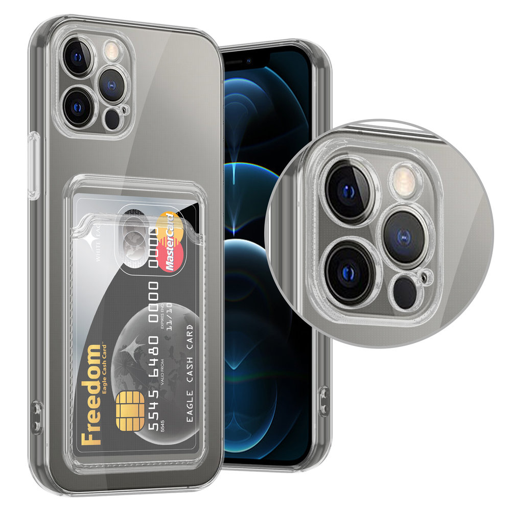 Ceezs Ceezs iPhone 12 Pro Transparente Hülle mit Kartenhalter Ceezs Ceezs iPhone 12 Pro Transparente Hülle mit Kartenhalter