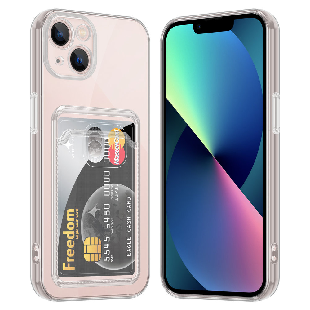 Ceezs Ceezs iPhone 13 Transparente Hülle mit Kartenhalter Ceezs Ceezs iPhone 13 Transparente Hülle mit Kartenhalter