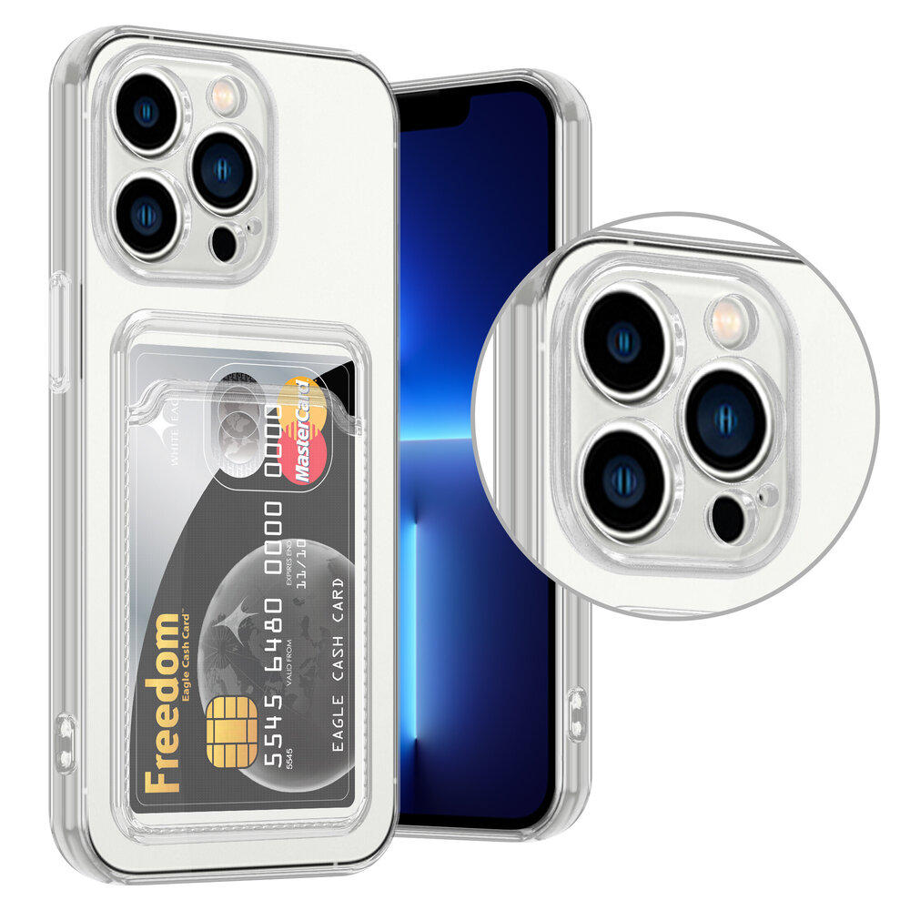 Ceezs Ceezs iPhone 13 Pro Transparente Hülle mit Kartenhalter Ceezs Ceezs iPhone 13 Pro Transparente Hülle mit Kartenhalter