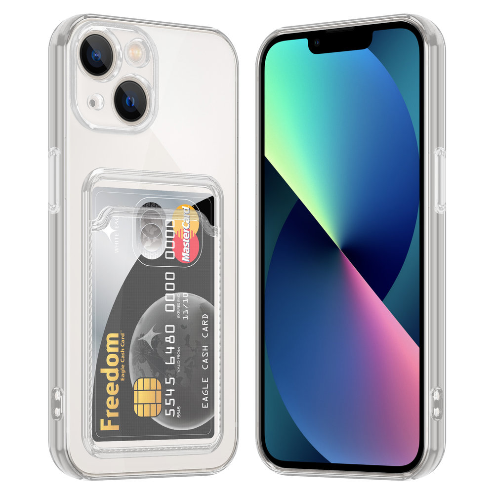 Ceezs Ceezs iPhone 13 Mini Transparente Hülle mit Kartenhalter Ceezs Ceezs iPhone 13 Mini Transparente Hülle mit Kartenhalter