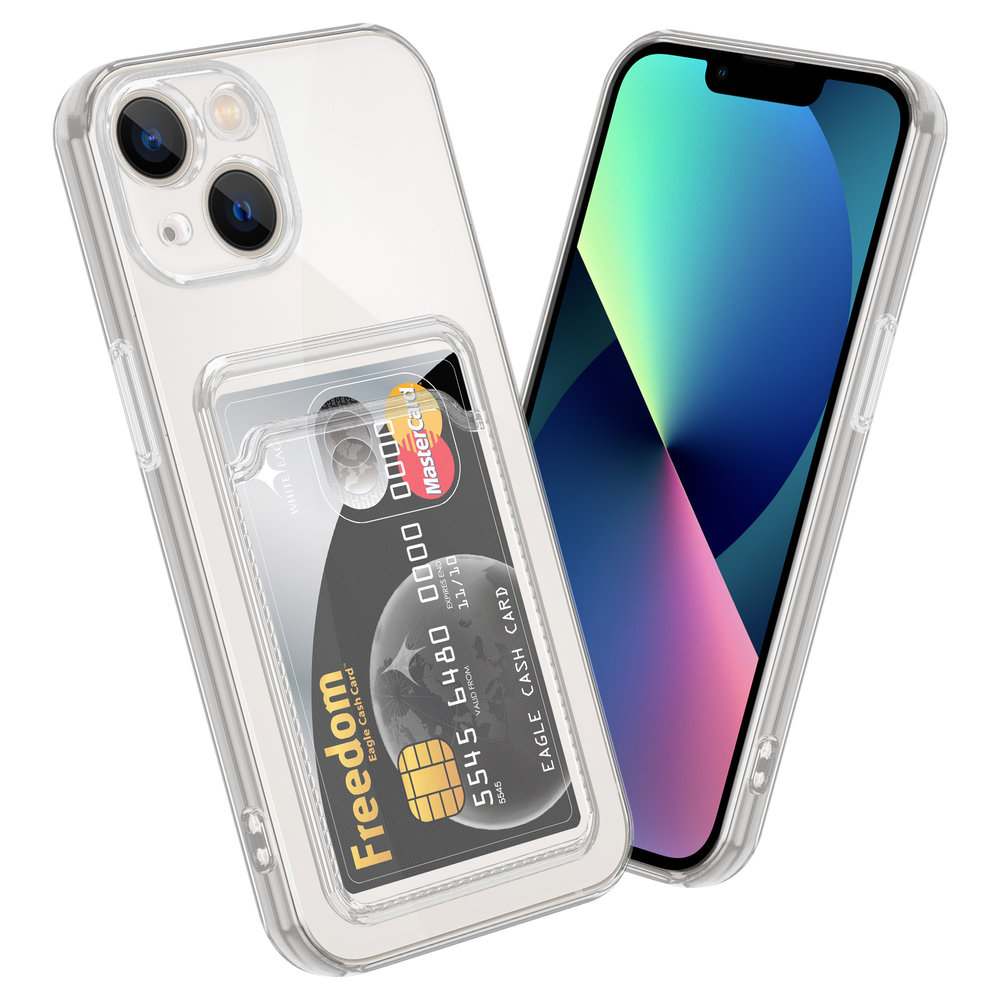 Ceezs Ceezs iPhone 13 Mini Transparente Hülle mit Kartenhalter Ceezs Ceezs iPhone 13 Mini Transparente Hülle mit Kartenhalter
