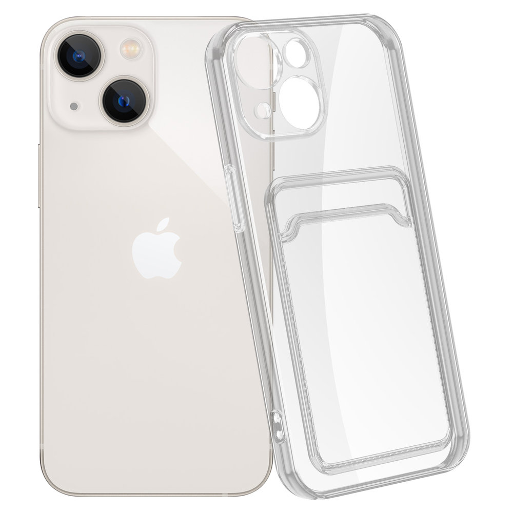 Ceezs Ceezs iPhone 13 Mini Transparente Hülle mit Kartenhalter Ceezs Ceezs iPhone 13 Mini Transparente Hülle mit Kartenhalter