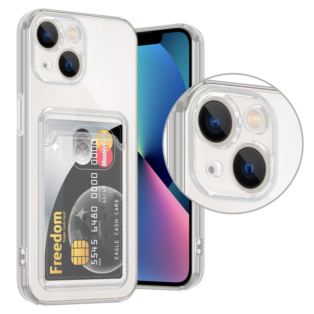 Ceezs Ceezs iPhone 13 Mini Transparente Hülle mit Kartenhalter Ceezs Ceezs iPhone 13 Mini Transparente Hülle mit Kartenhalter