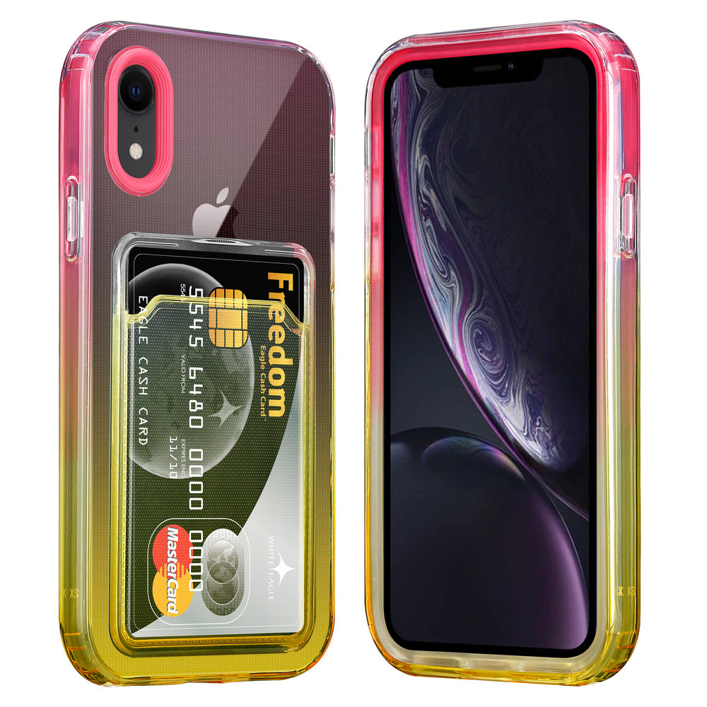 ShieldCase® ShieldCase iPhone Xr Hülle bunter Kartenhalter (Pink/Gelb) ShieldCase® ShieldCase iPhone Xr Hülle bunter Kartenhalter (Pink/Gelb)