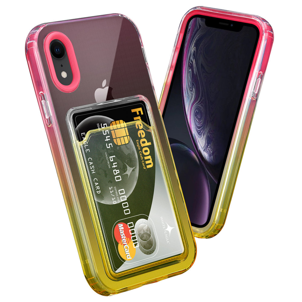 ShieldCase® ShieldCase iPhone Xr Hülle bunter Kartenhalter (Pink/Gelb) ShieldCase® ShieldCase iPhone Xr Hülle bunter Kartenhalter (Pink/Gelb)