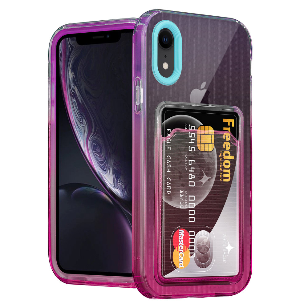 ShieldCase® ShieldCase iPhone Xr Hülle bunter Kartenhalter (Türkis/Pink) ShieldCase® ShieldCase iPhone Xr Hülle bunter Kartenhalter (Türkis/Pink)