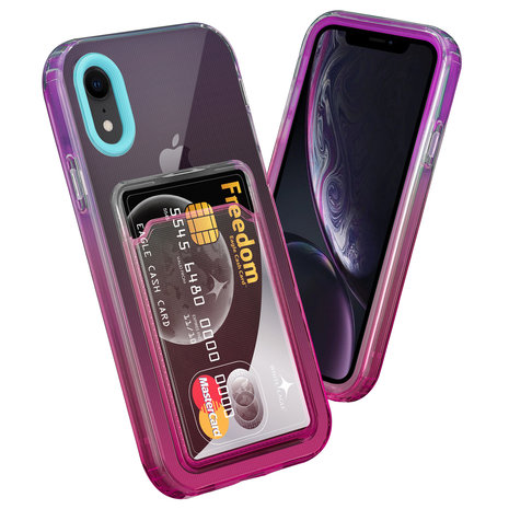 ShieldCase® ShieldCase iPhone Xr Hülle bunter Kartenhalter (Türkis/Pink) ShieldCase® ShieldCase iPhone Xr Hülle bunter Kartenhalter (Türkis/Pink)
