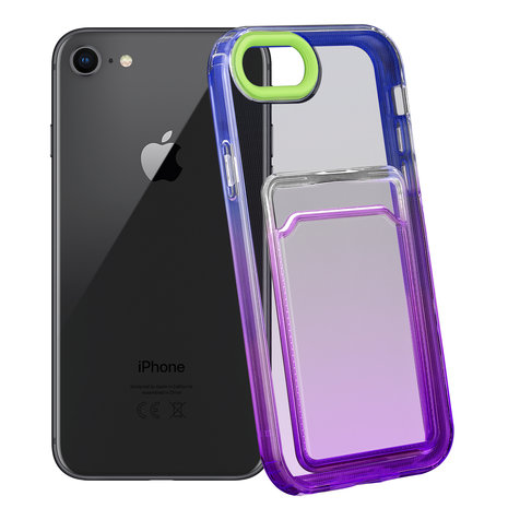 ShieldCase® ShieldCase iPhone 7/8 Hülle bunter Kartenhalter (Grün/Lila) ShieldCase® ShieldCase iPhone 7/8 Hülle bunter Kartenhalter (Grün/Lila)