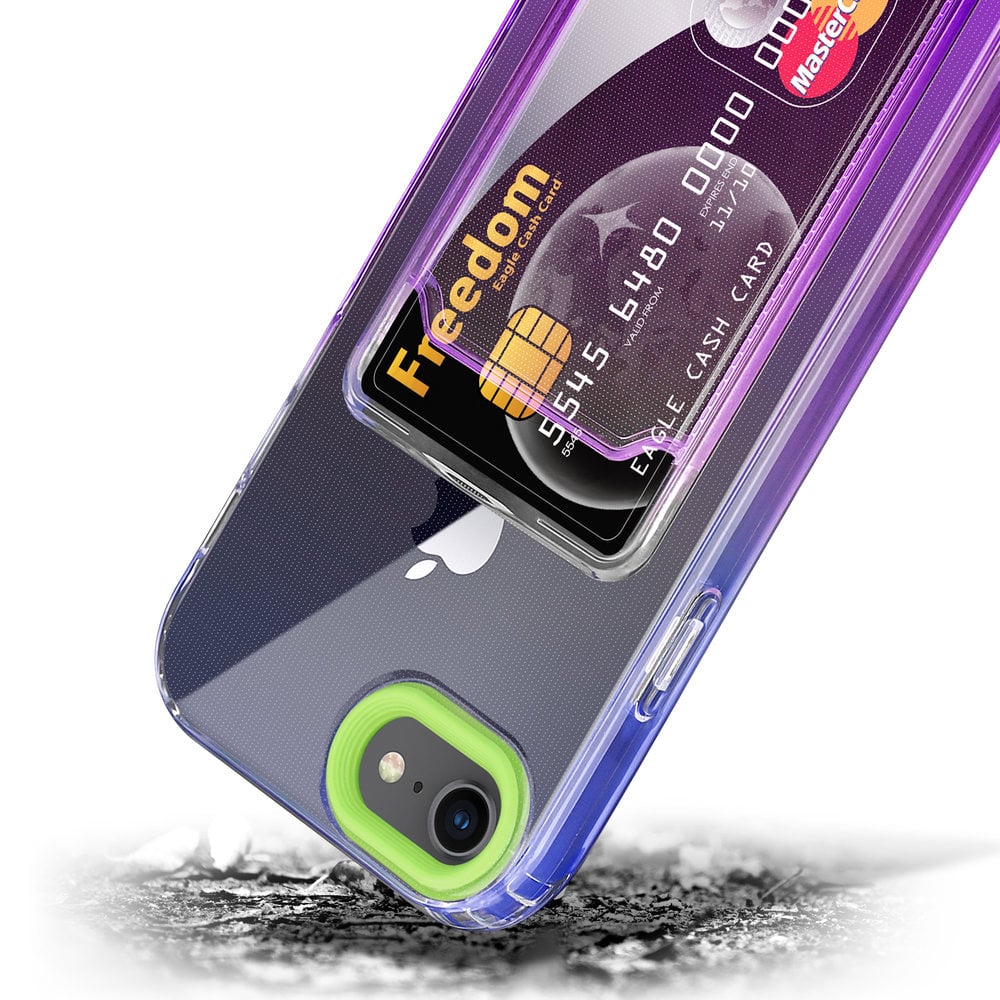 ShieldCase® ShieldCase iPhone 7/8 Hülle bunter Kartenhalter (Grün/Lila) ShieldCase® ShieldCase iPhone 7/8 Hülle bunter Kartenhalter (Grün/Lila)