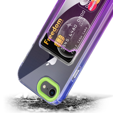 ShieldCase® ShieldCase iPhone 7/8 Hülle bunter Kartenhalter (Grün/Lila) ShieldCase® ShieldCase iPhone 7/8 Hülle bunter Kartenhalter (Grün/Lila)