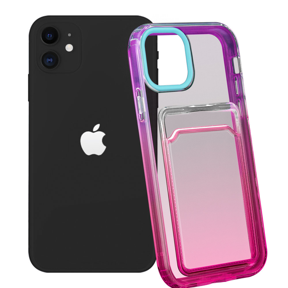 ShieldCase® ShieldCase iPhone 11 Hülle bunter Kartenhalter (Türkis/Pink) ShieldCase® ShieldCase iPhone 11 Hülle bunter Kartenhalter (Türkis/Pink)