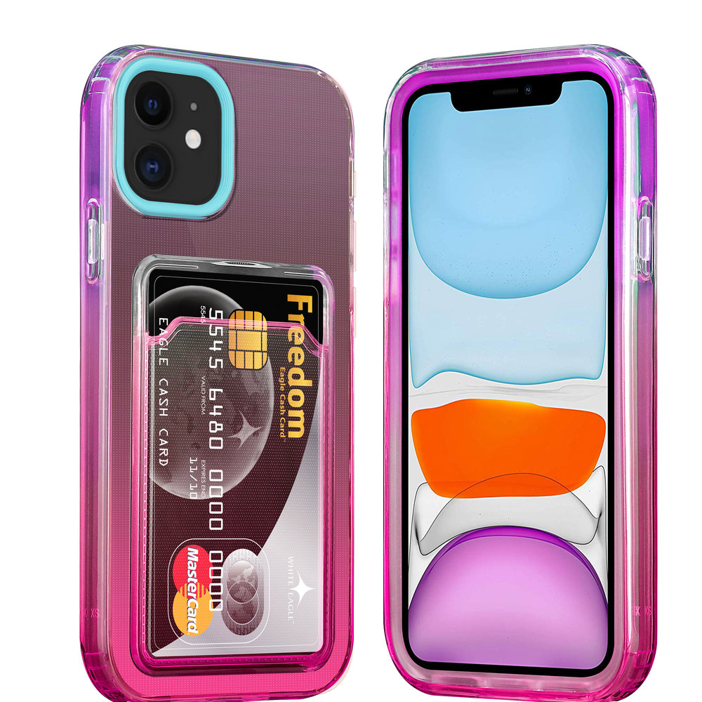 ShieldCase® ShieldCase iPhone 11 Hülle bunter Kartenhalter (Türkis/Pink) ShieldCase® ShieldCase iPhone 11 Hülle bunter Kartenhalter (Türkis/Pink)