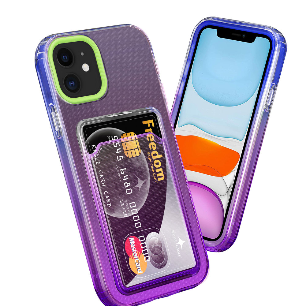 ShieldCase® ShieldCase iPhone 11 Hülle bunter Kartenhalter (Grün/Lila) ShieldCase® ShieldCase iPhone 11 Hülle bunter Kartenhalter (Grün/Lila)