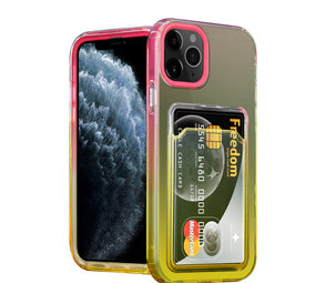 ShieldCase® iPhone 11 Pro Hülle bunter Kartenhalter (Pink/Gelb)