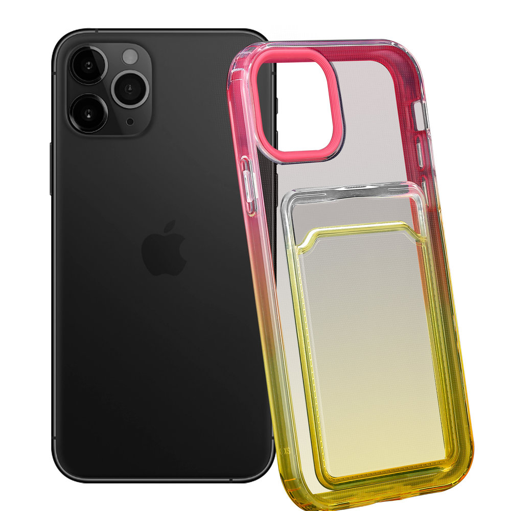ShieldCase® ShieldCase iPhone 11 Pro Hülle bunter Kartenhalter (Pink/Gelb) ShieldCase® ShieldCase iPhone 11 Pro Hülle bunter Kartenhalter (Pink/Gelb)