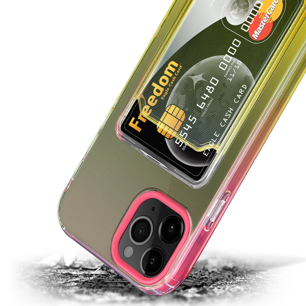 ShieldCase® ShieldCase iPhone 11 Pro Hülle bunter Kartenhalter (Pink/Gelb) ShieldCase® ShieldCase iPhone 11 Pro Hülle bunter Kartenhalter (Pink/Gelb)