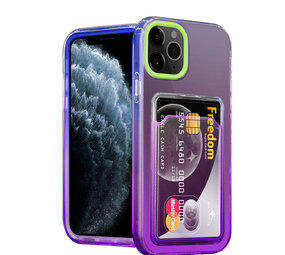 ShieldCase® iPhone 11 Pro Hülle bunter Kartenhalter (Grün/Lila) ShieldCase® iPhone 11 Pro Hülle bunter Kartenhalter (Grün/Lila)