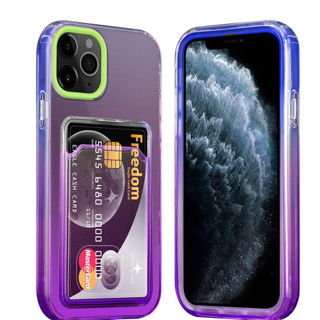 ShieldCase® ShieldCase iPhone 11 Pro Hülle bunter Kartenhalter (Grün/Lila) ShieldCase® ShieldCase iPhone 11 Pro Hülle bunter Kartenhalter (Grün/Lila)