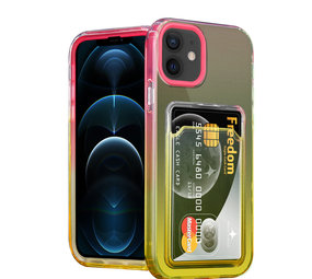ShieldCase® iPhone 12 Hülle bunter Kartenhalter (Pink/Gelb) ShieldCase® iPhone 12 Hülle bunter Kartenhalter (Pink/Gelb)