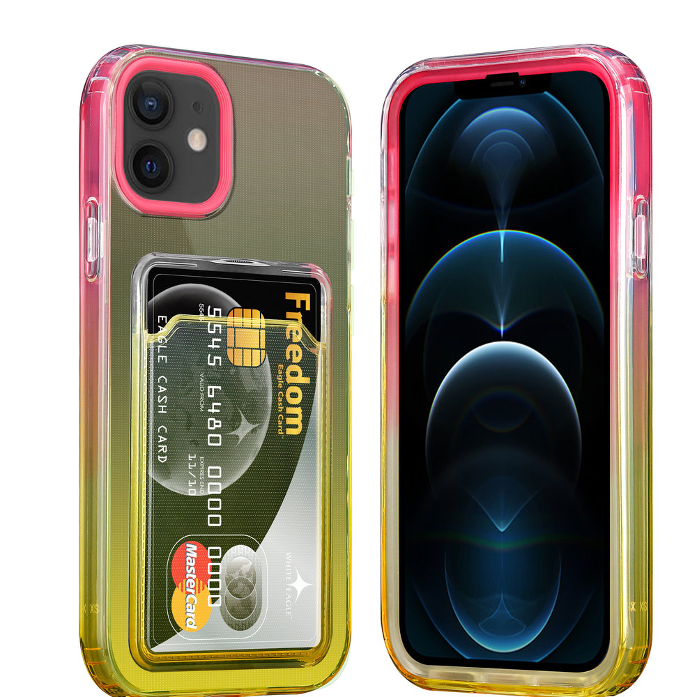 ShieldCase® ShieldCase iPhone 12 Hülle bunter Kartenhalter (Pink/Gelb) ShieldCase® ShieldCase iPhone 12 Hülle bunter Kartenhalter (Pink/Gelb)